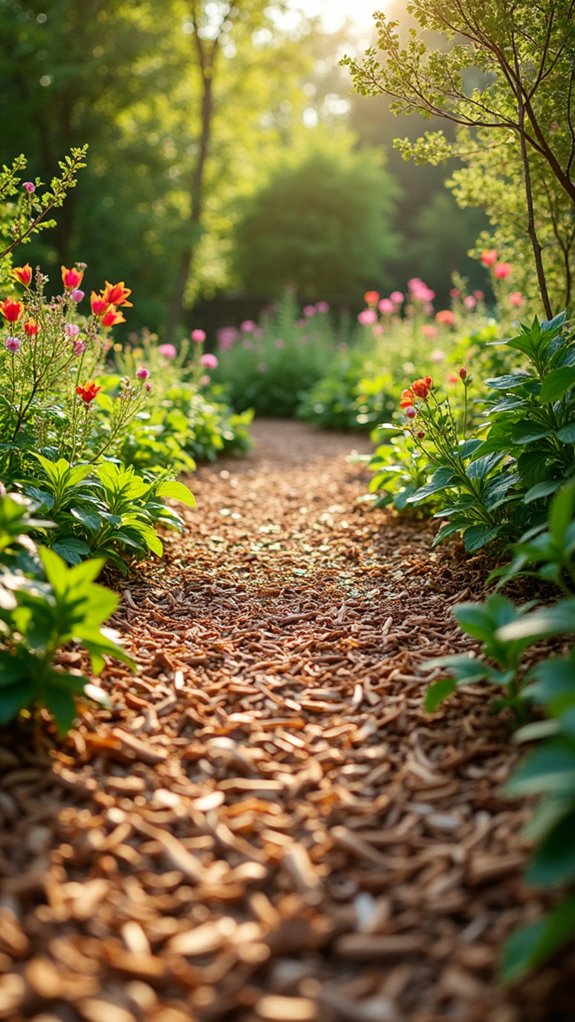 rustic charm with wood chips