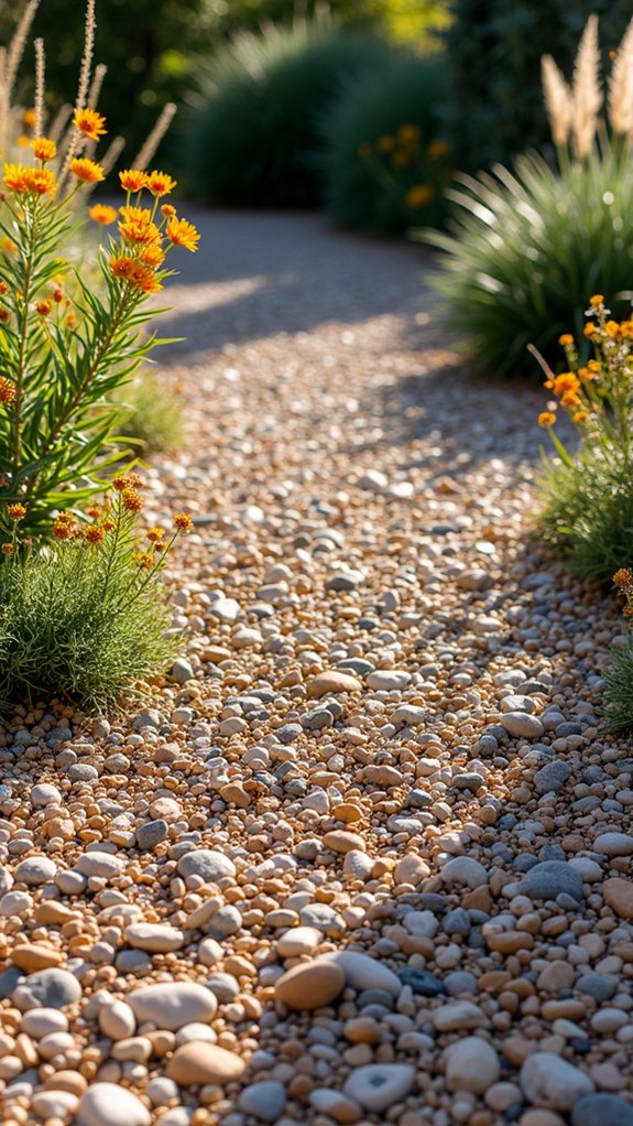 rustic crushed rock driveway
