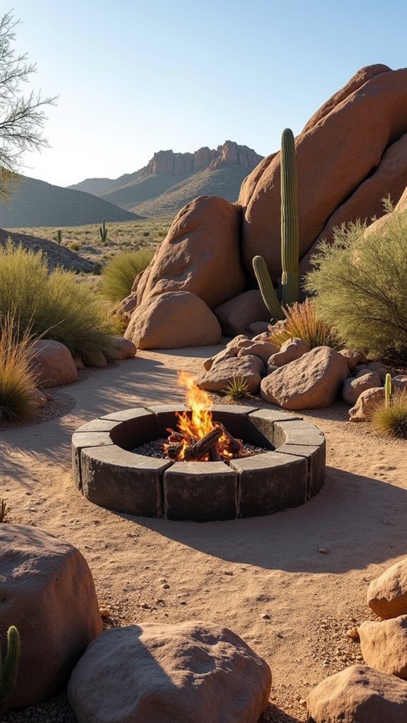 rustic fire pit oasis