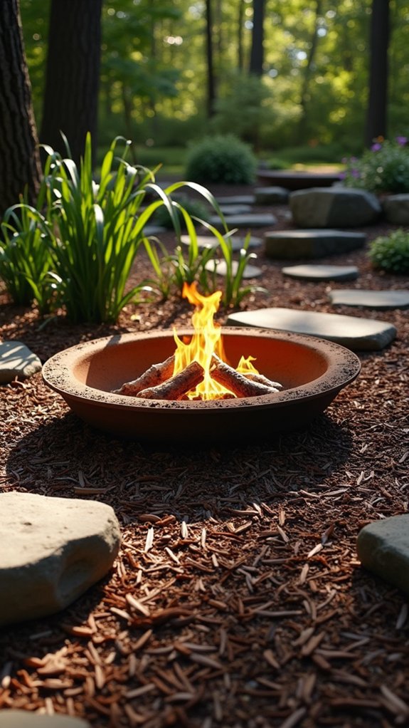 rustic fire pit surround