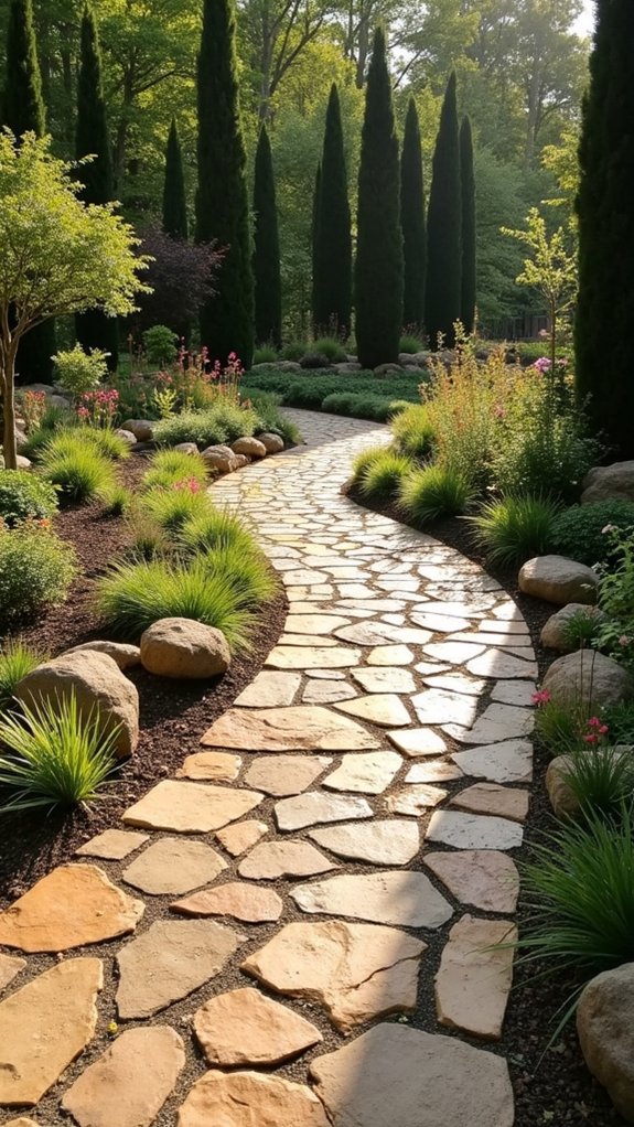 rustic flagstone driveway design