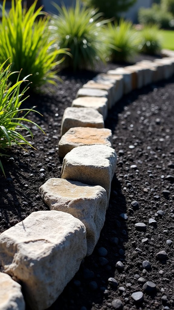 rustic garden edging design