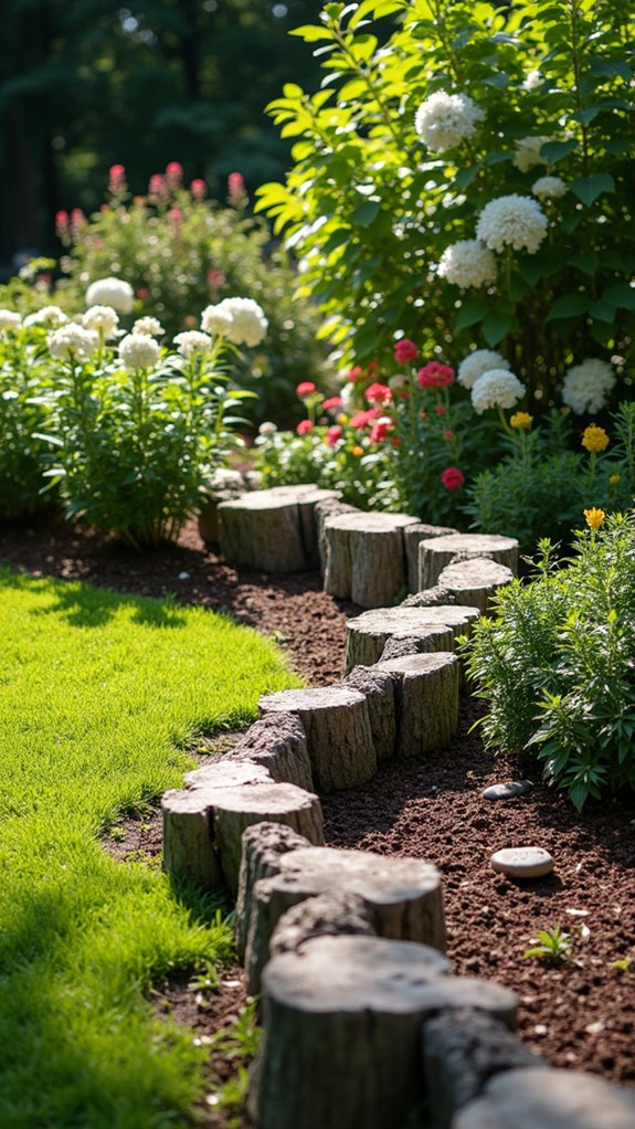 rustic garden log decor
