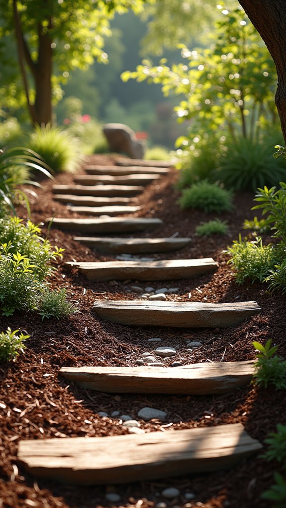 rustic garden path steps