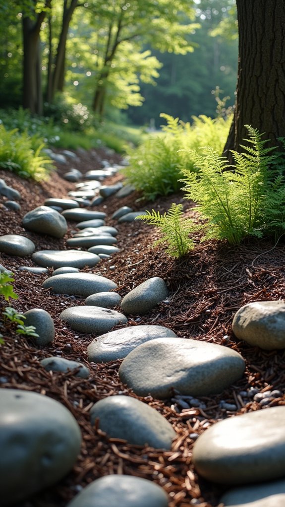 rustic garden with mulch