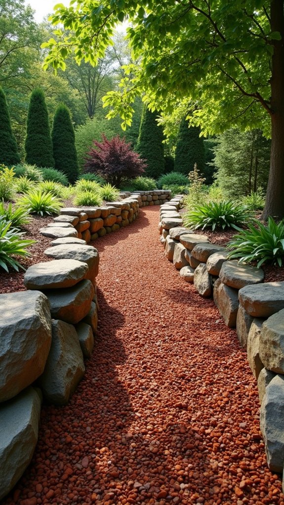 rustic landscaping with mulch