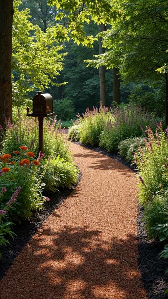 rustic mulch mailbox pathways
