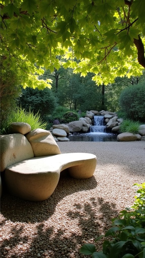 rustic rock seating nook
