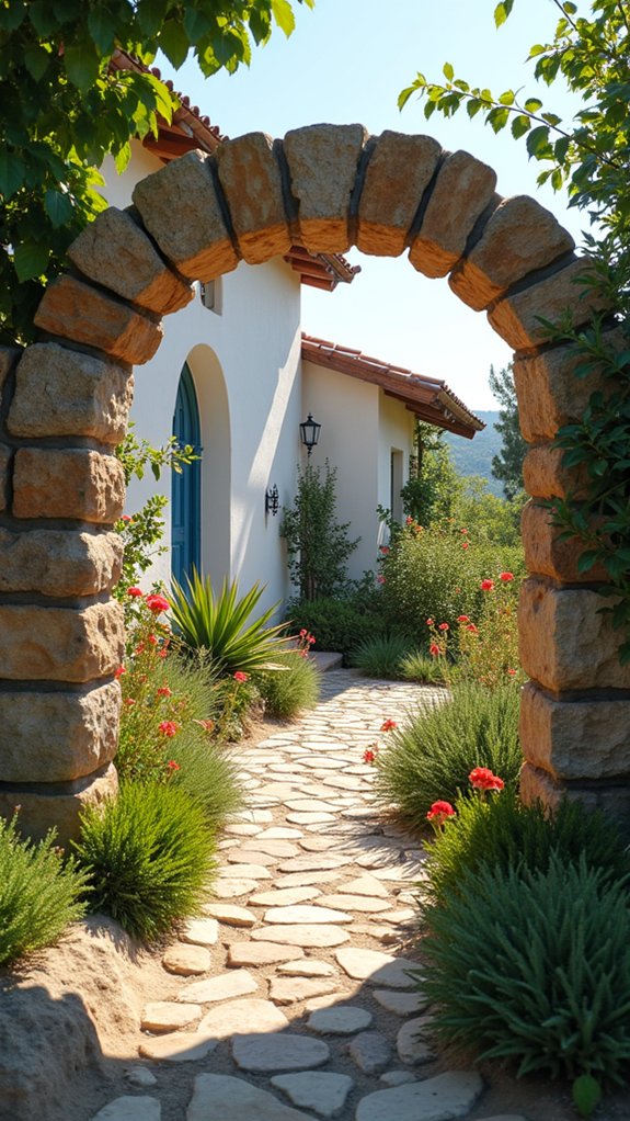 rustic stone garden borders