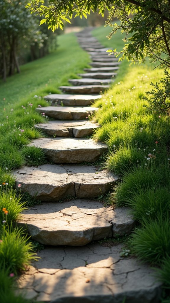 rustic stone garden pathway