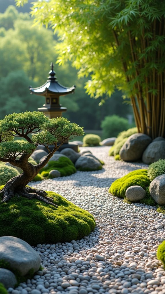 sculptural elements enhance tranquility