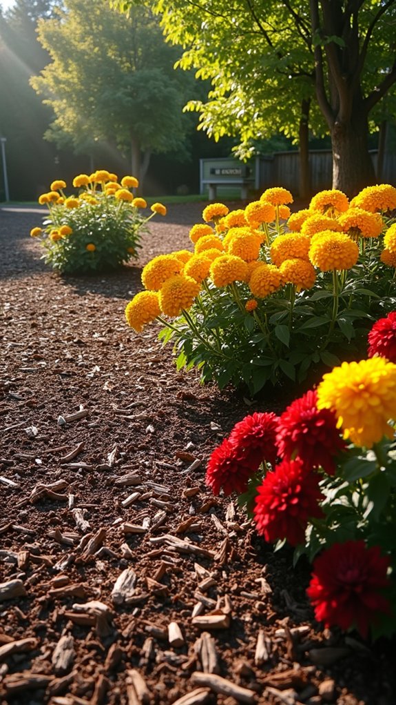 seasonal garden displays with bark