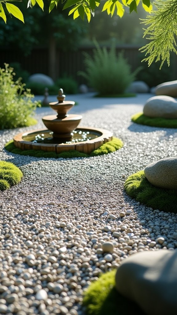 serene crushed rock garden