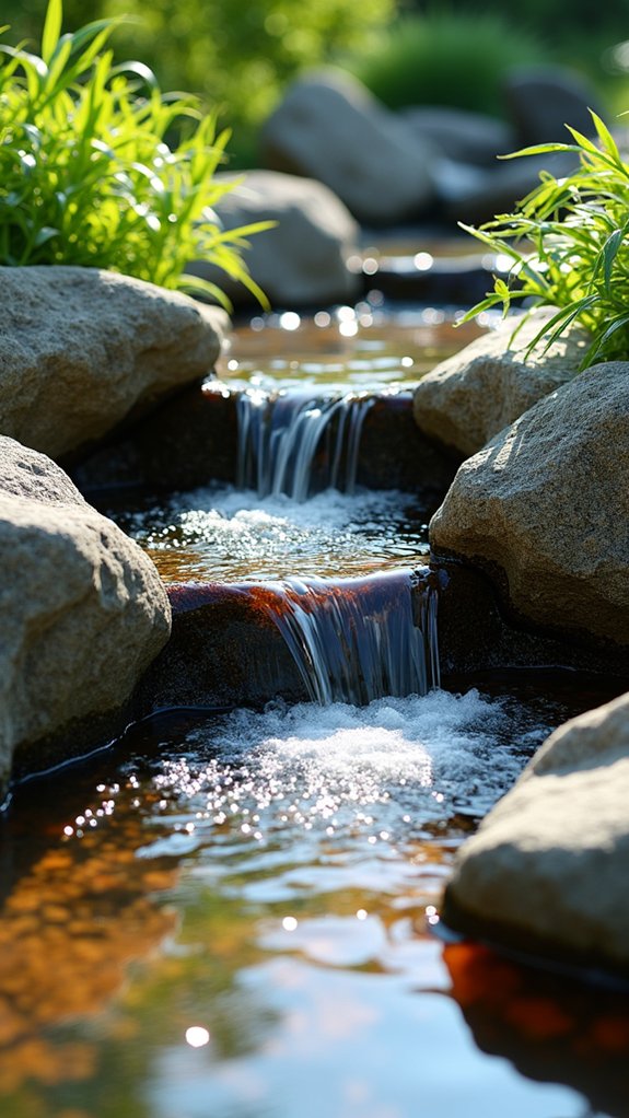serene crushed rock water feature