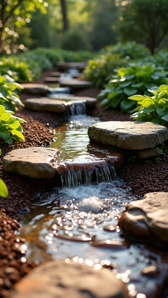 serene garden water features