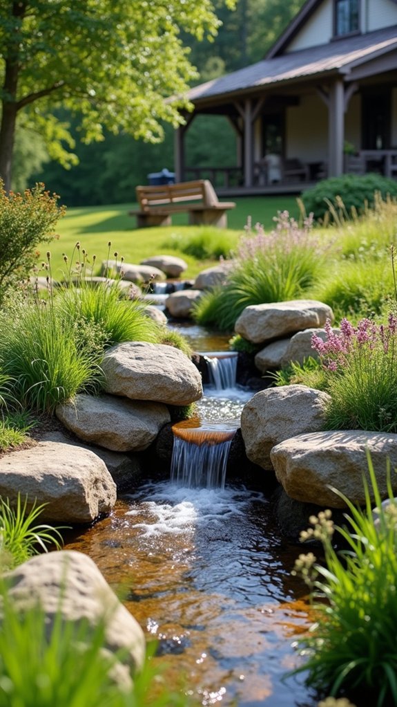 serene garden water features