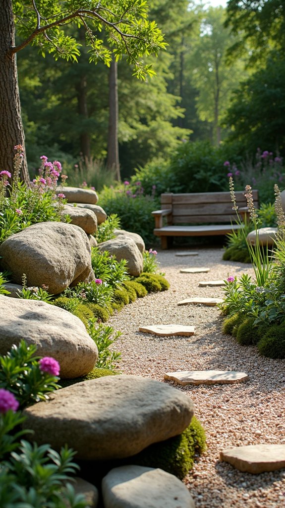 serene outdoor rock garden