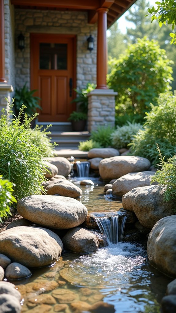 serene porch water feature