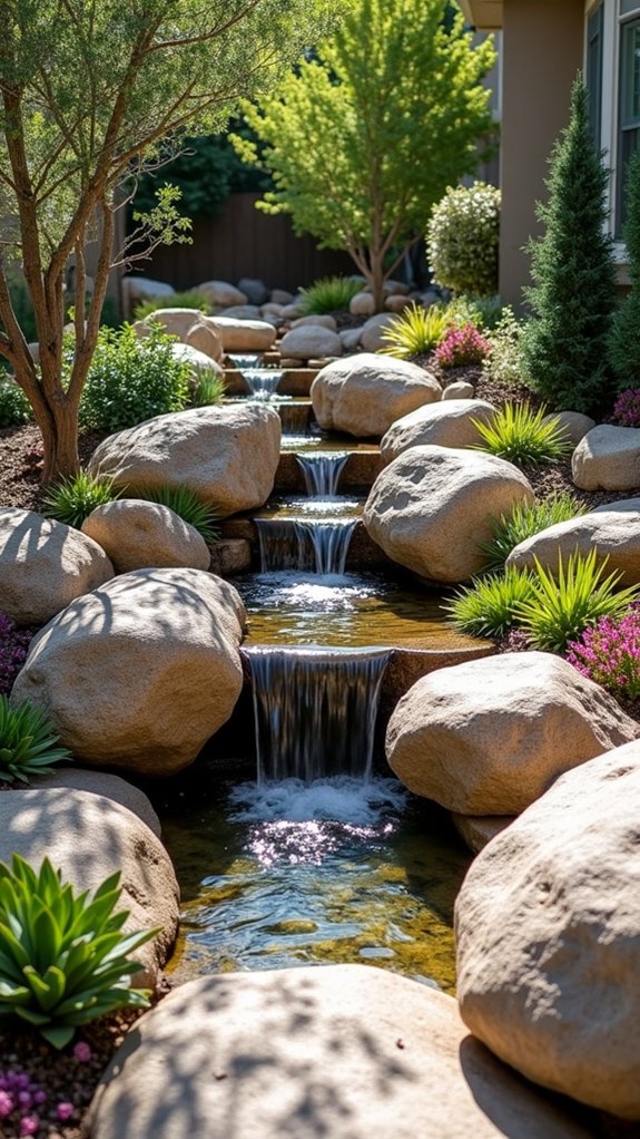 serene rock water features