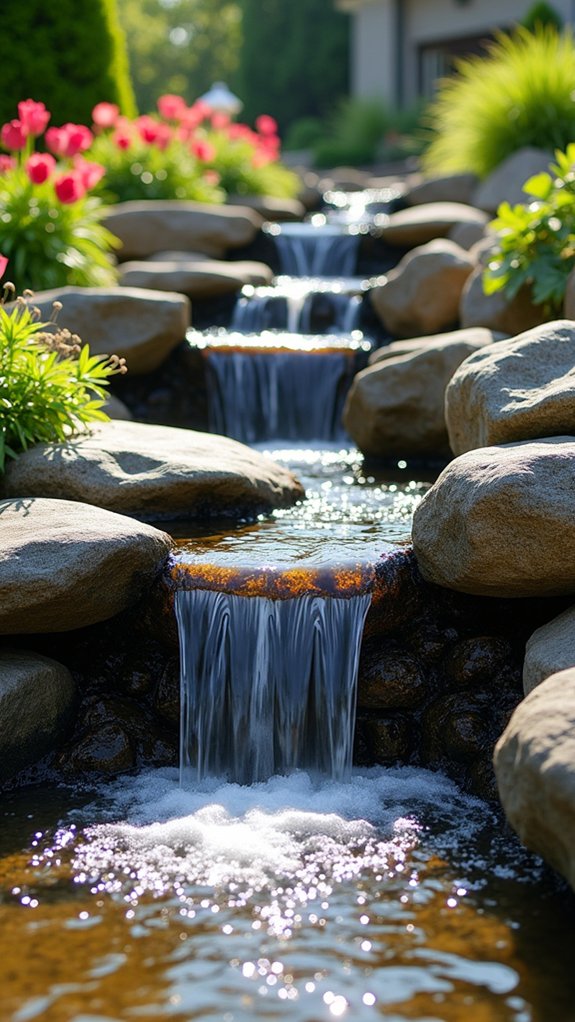 serene rock waterfall design