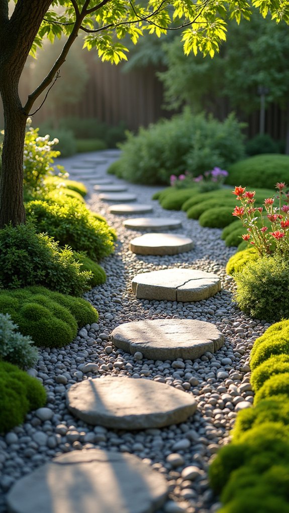 serene stone garden pathways