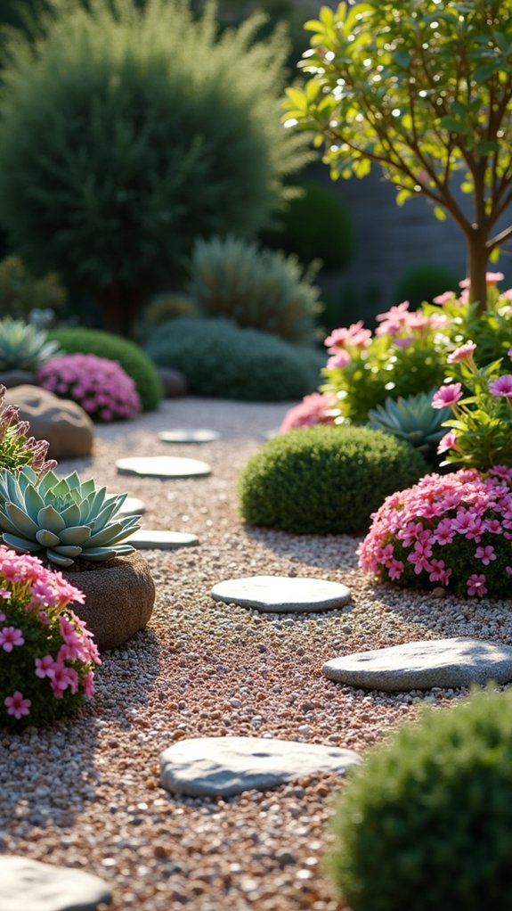 serene succulent gravel garden