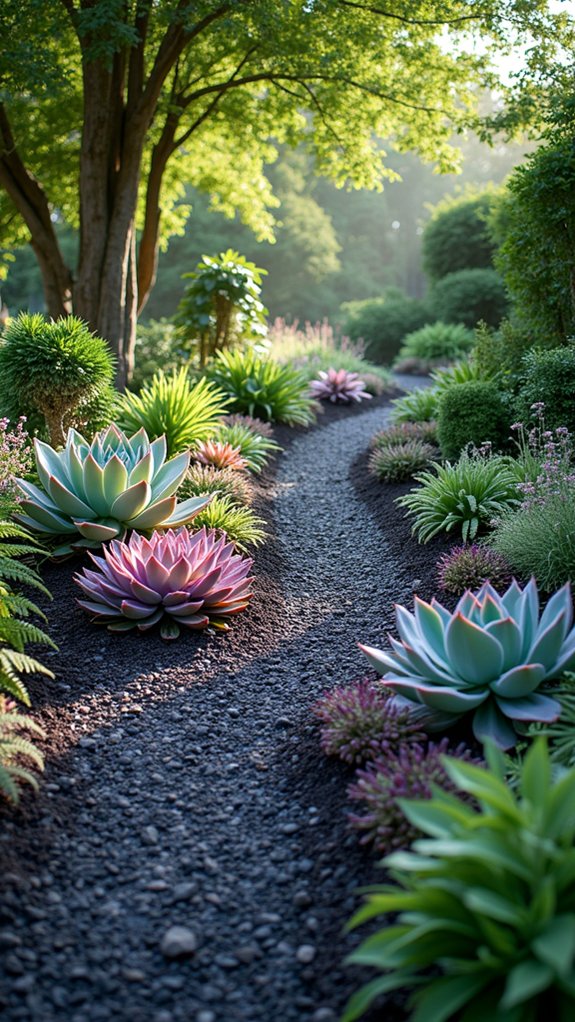shade tolerant colorful succulents