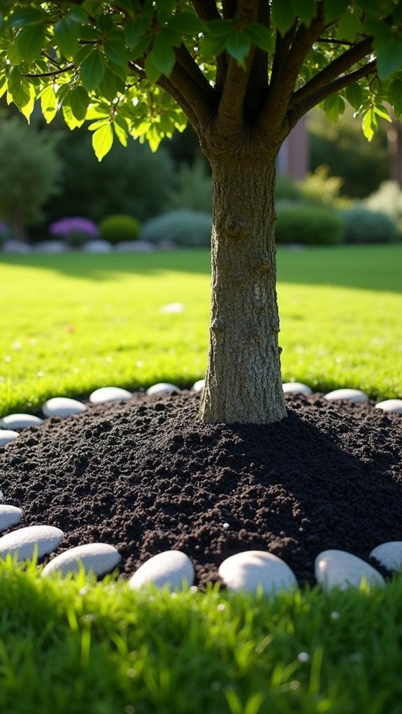 sleek landscape with mulch