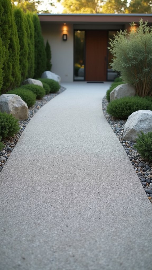 sleek minimalist crushed stone
