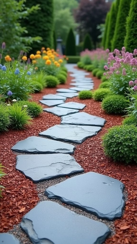 sleek minimalist garden pathways