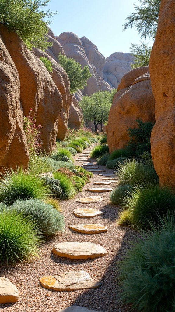 sloped rock garden design