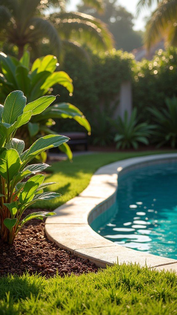 soft grass and mulch