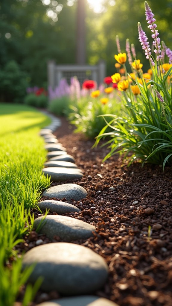 soft landscape transitions using mulch