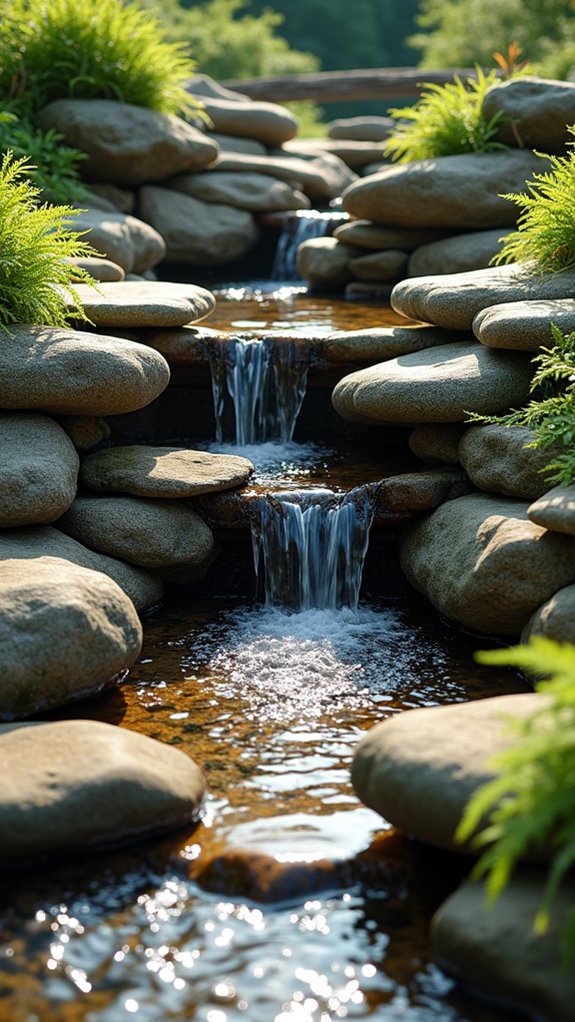 soothing water rock feature