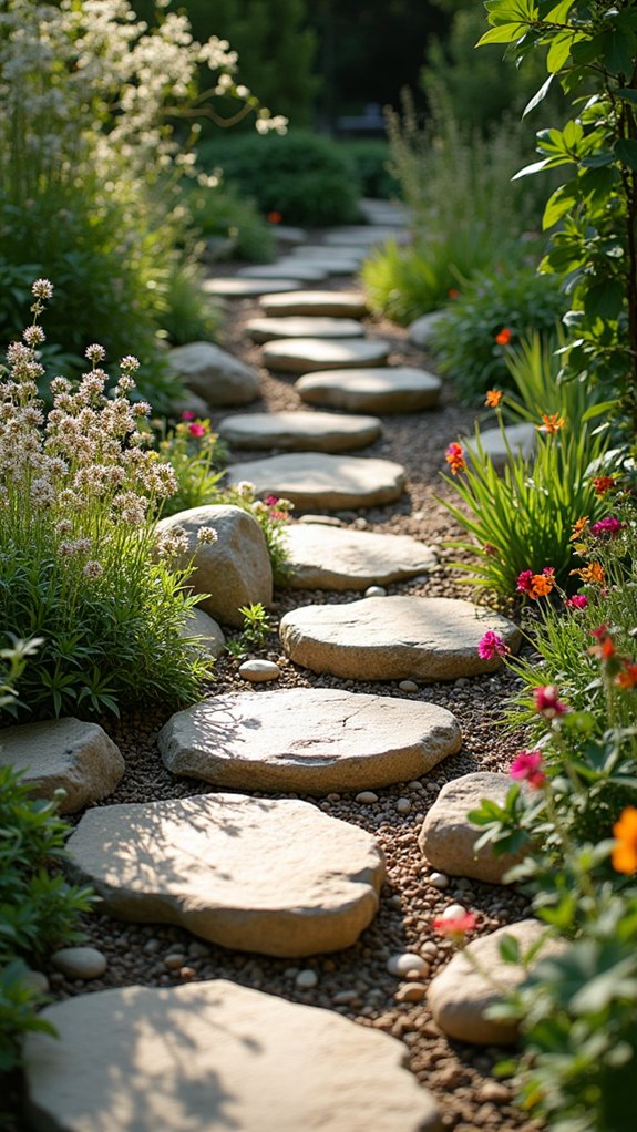 sophisticated stone garden pathways