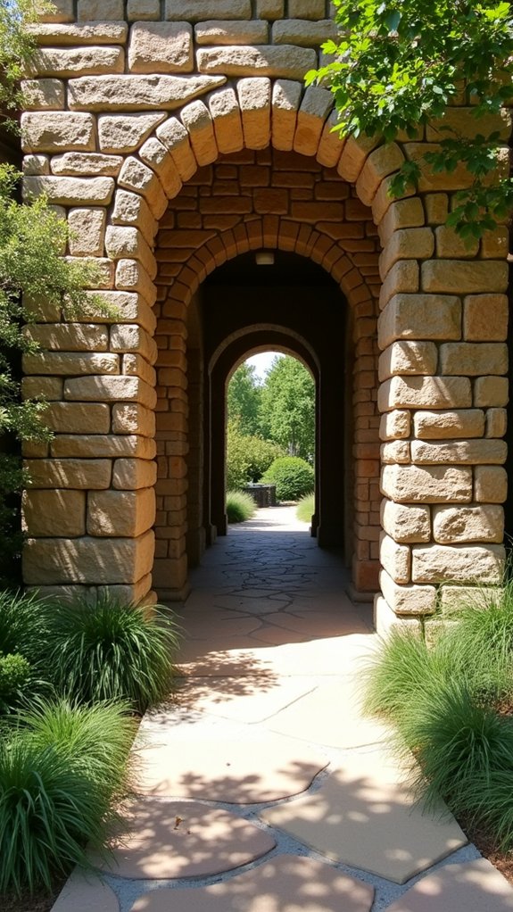 stacked rock entryway columns