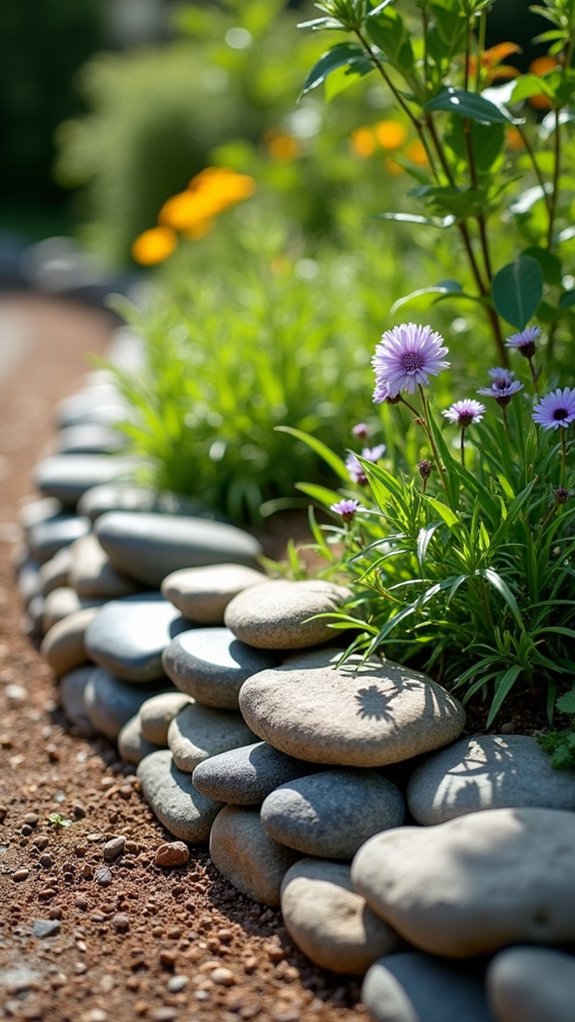stacked rock garden edging