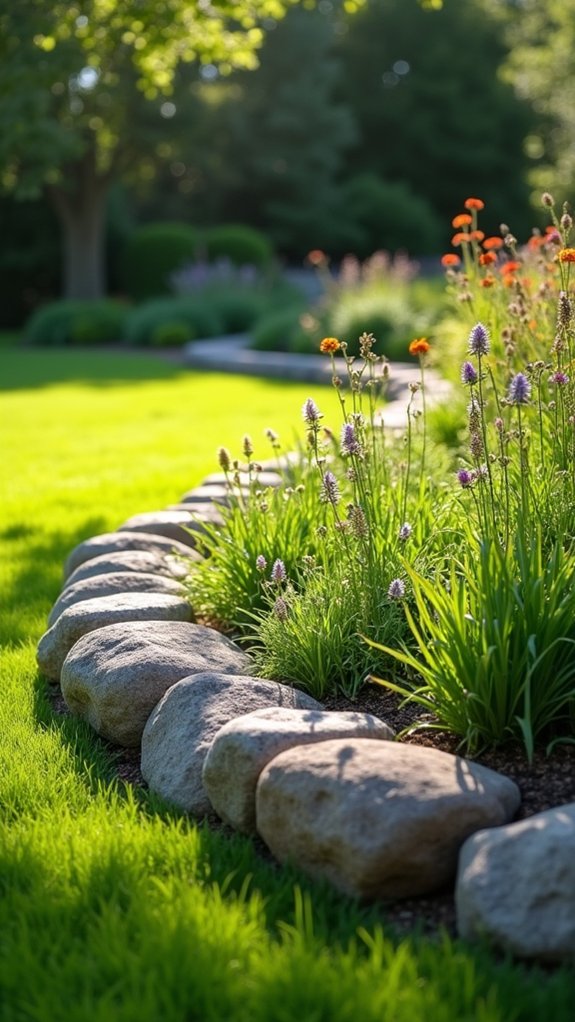 stone edging enhances landscapes