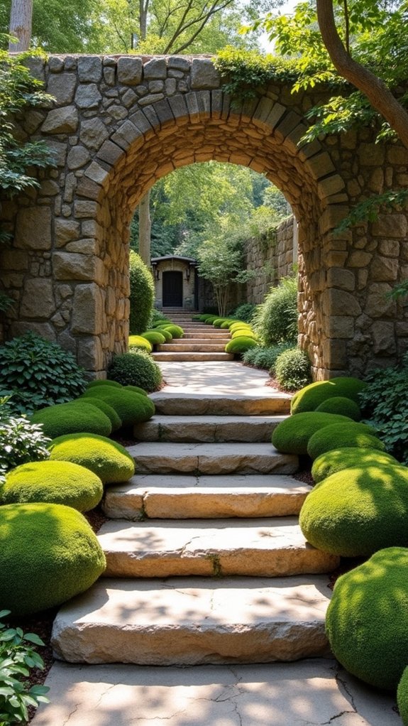 stone steps enhance entrance