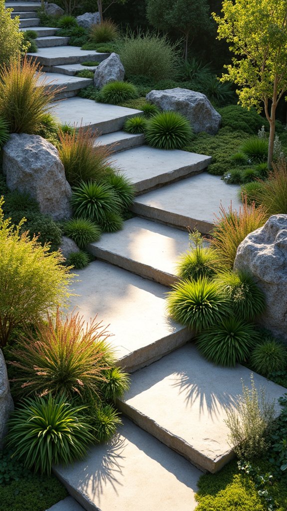 stone terraced garden design