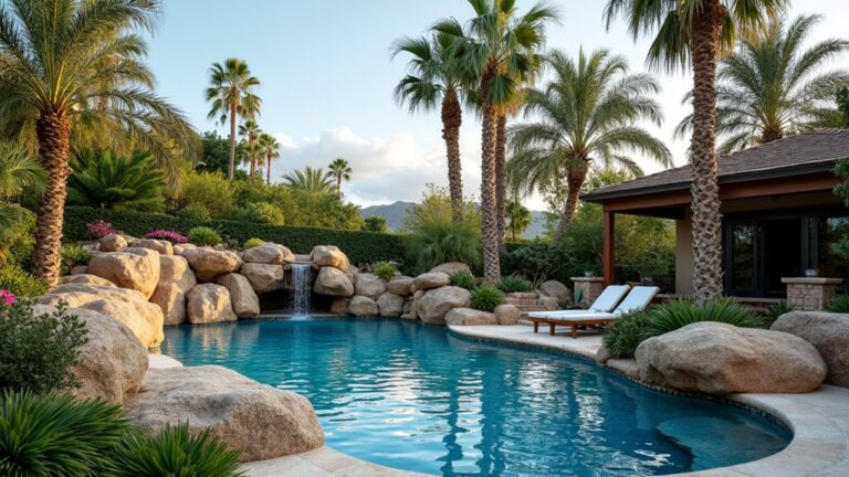 stunning poolside rock designs