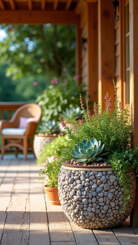 stylish low maintenance porch planters
