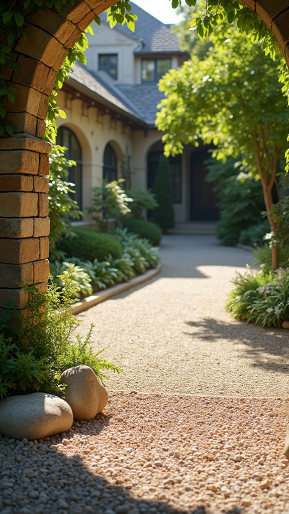 stylish pebble driveway edging