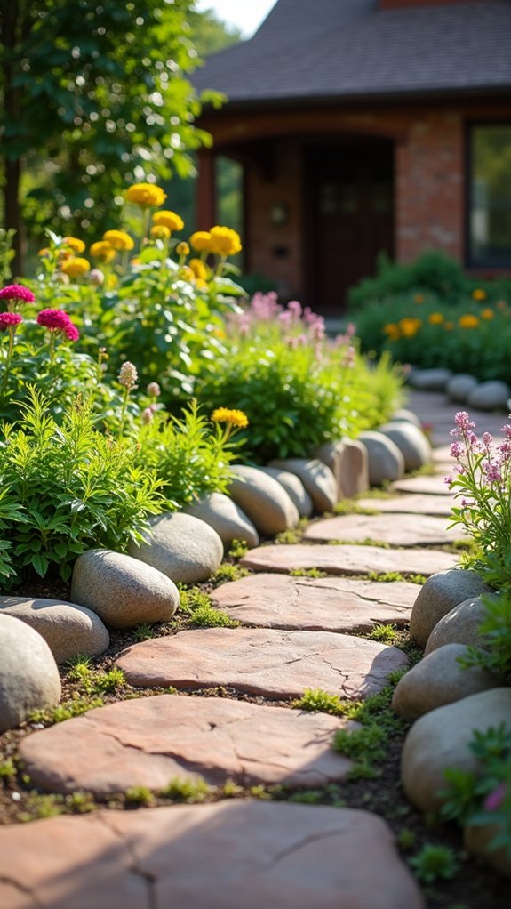 stylish rock garden borders