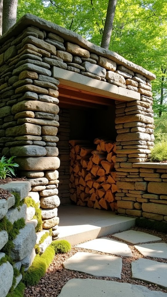 stylish rustic stone storage