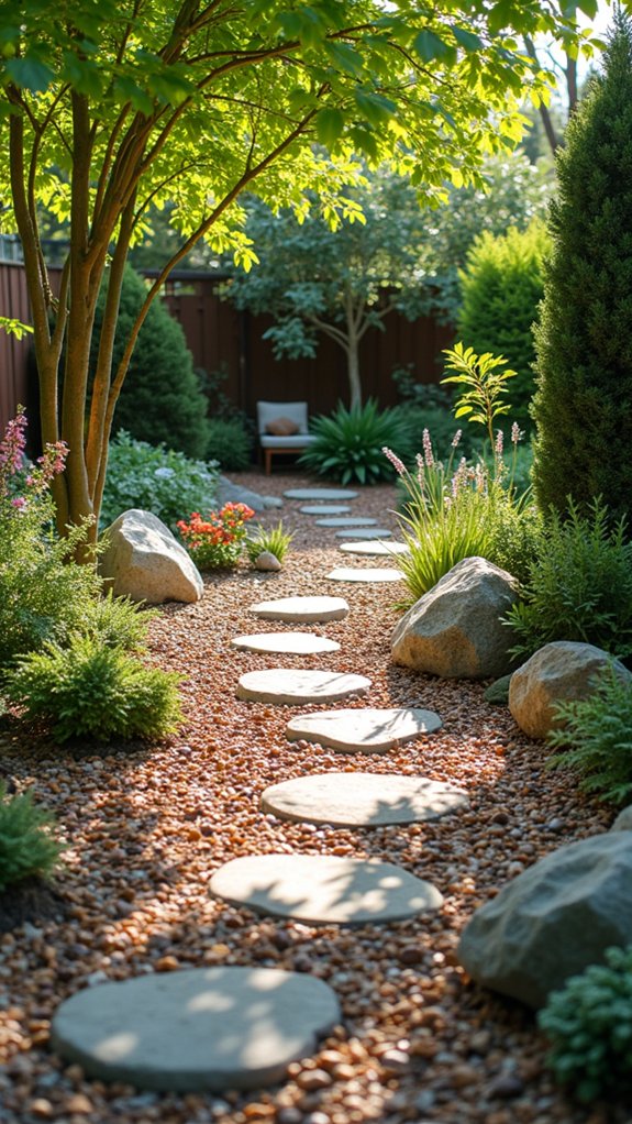 stylish weed suppressing rock mulch
