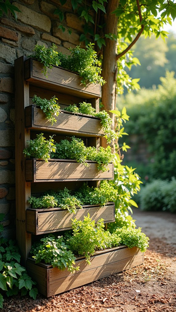 stylish wooden crate gardening