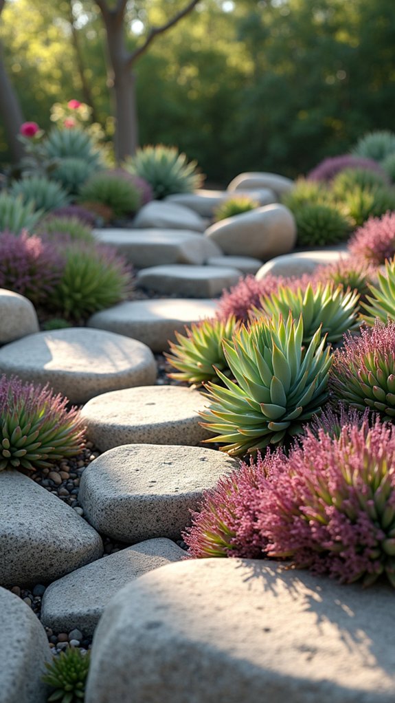 succulent rock garden oasis