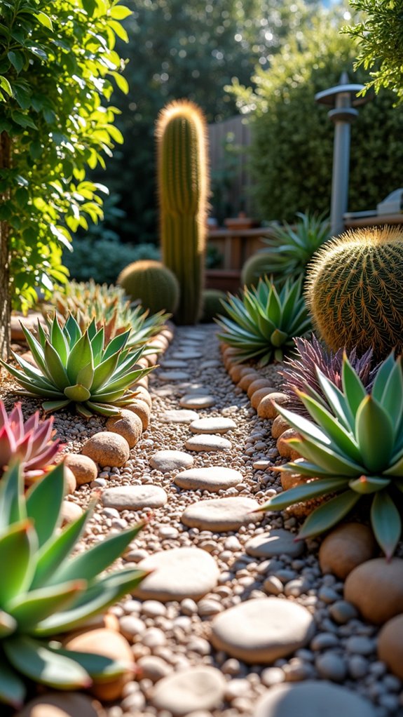 succulents enhance rock landscaping