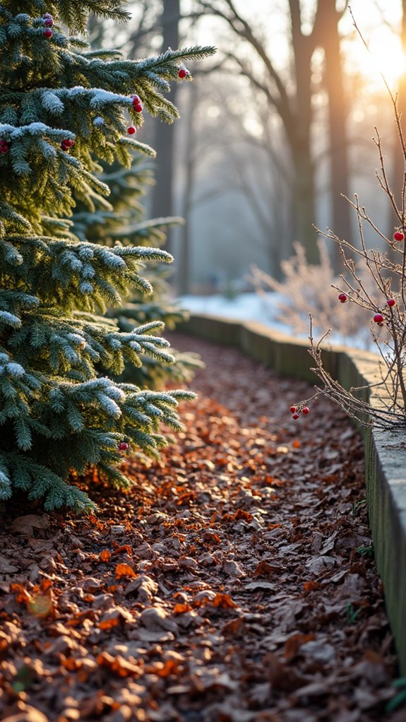 sustainable autumn leaf mulch